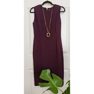 NWT Calvin Klein Aubergine Sheath Dress